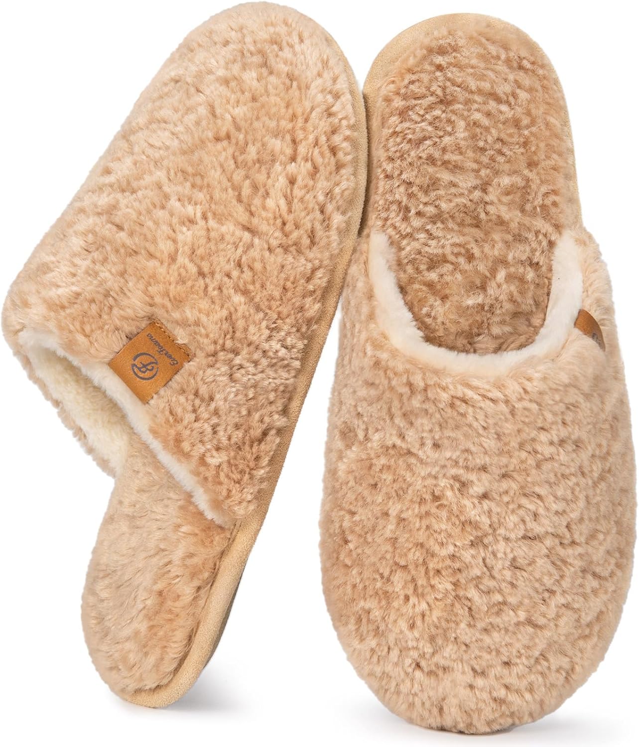 EverFoams Women's Fuzzy Slip-on Slippers for Cozy Comfort