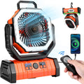 Odoland 30000mAh Camping Fan with LED Lantern - Long Run Portable Fan