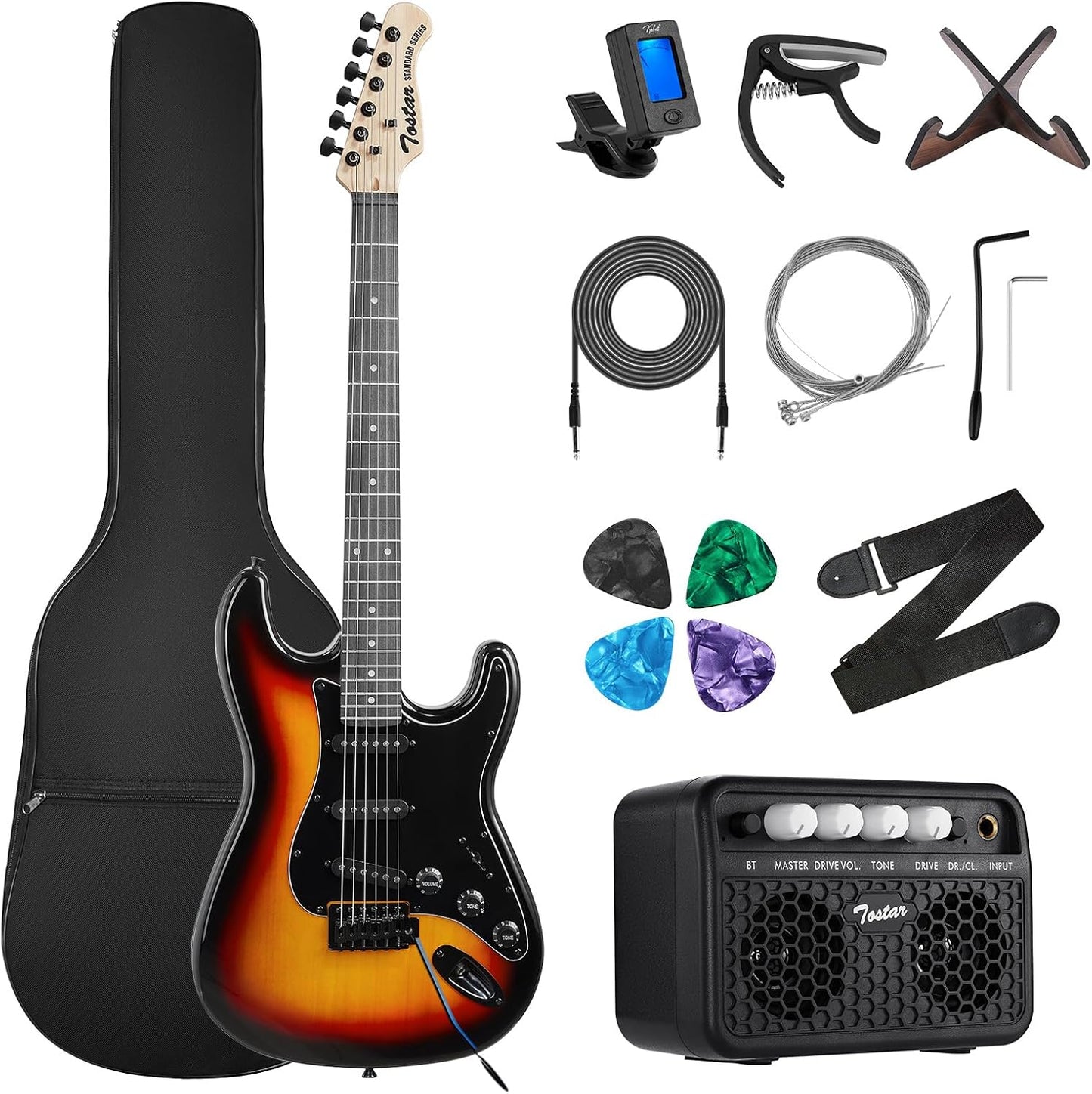Tostar 39 Inch Full Size Electric Guitar Kit for Beginners