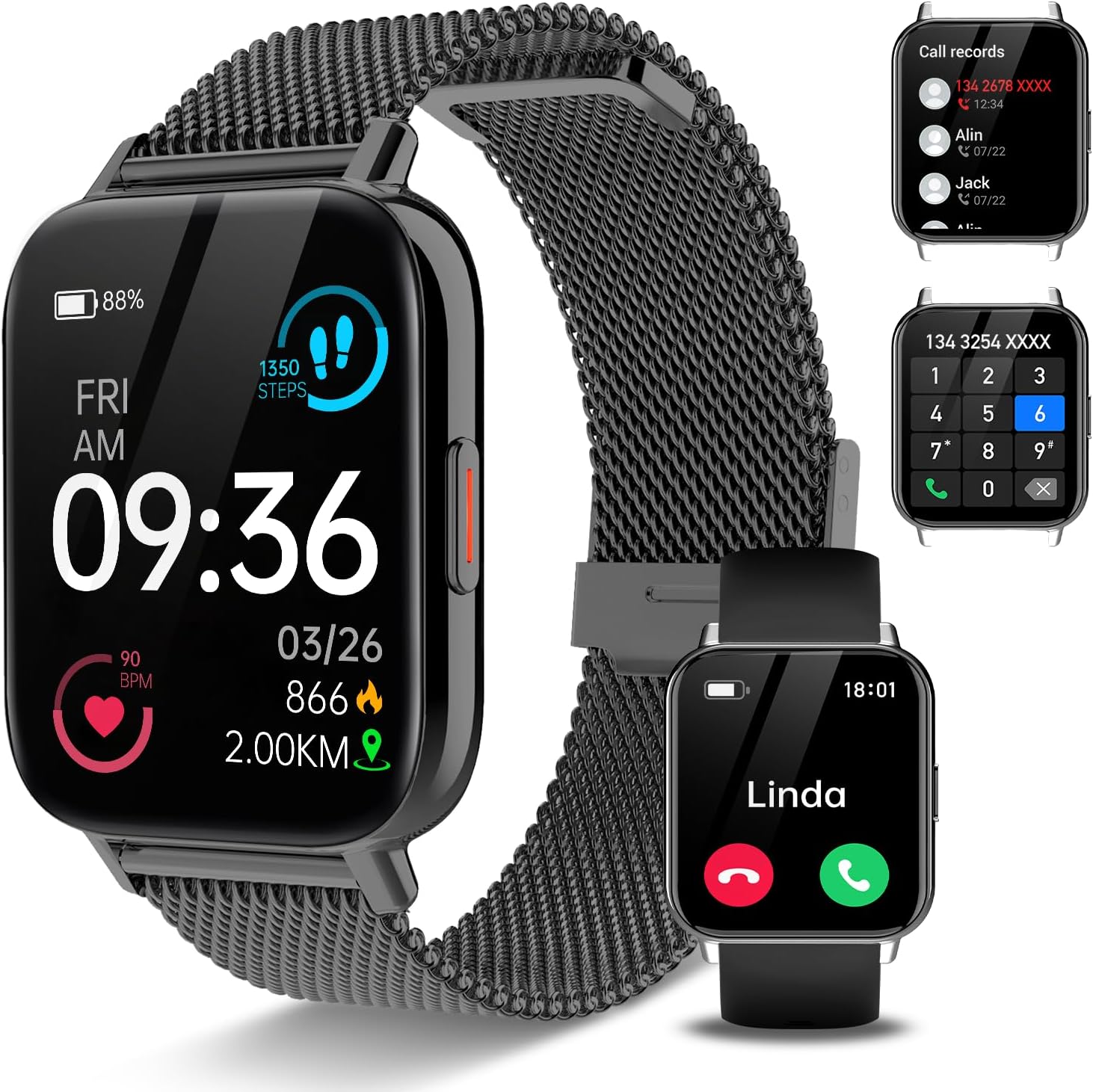 Answer Calls Smart Watch IP68 Fitness Tracker
