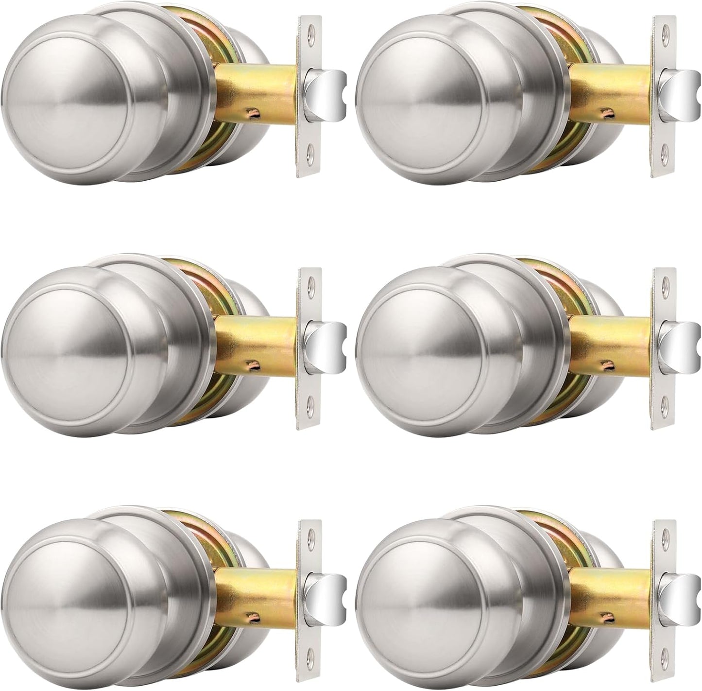 Probrico Brushed Nickel Door Knob Set for Interior Doors