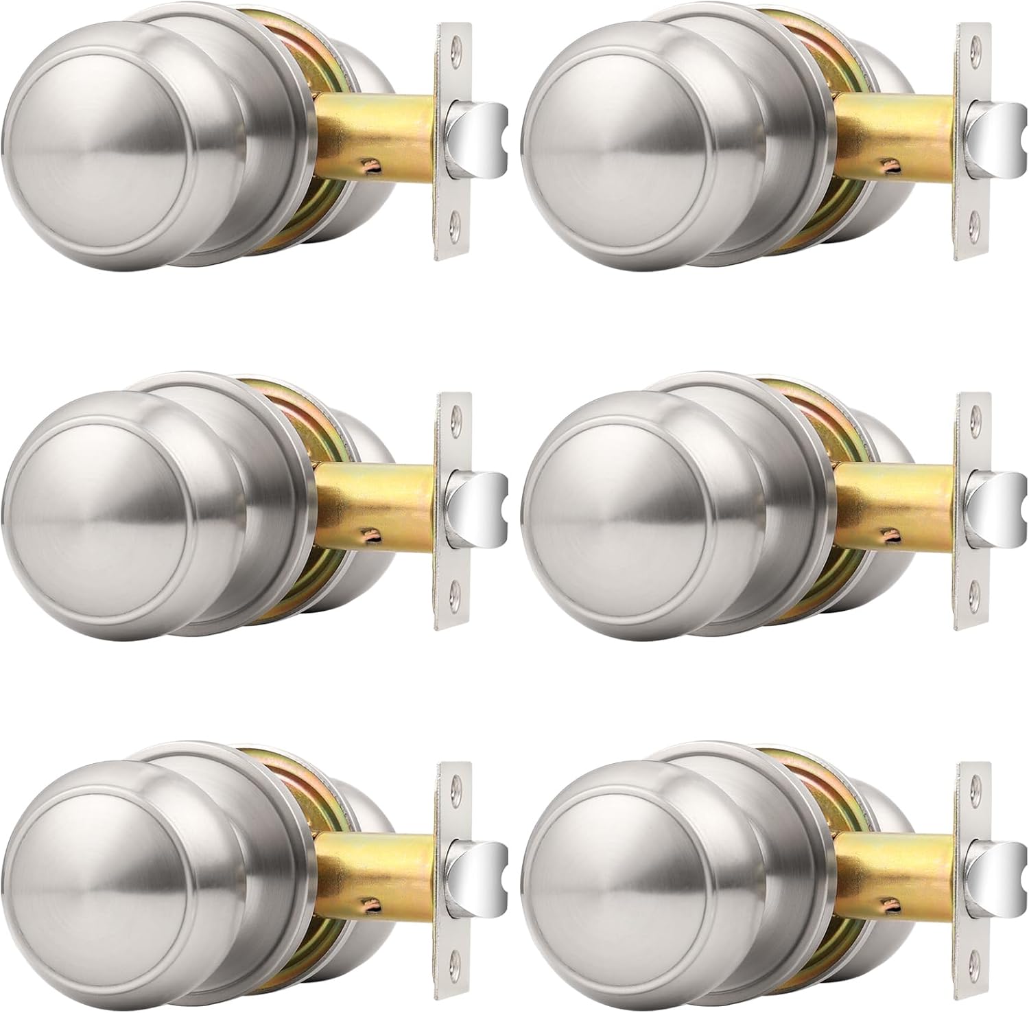 Probrico Brushed Nickel Door Knob Set for Interior Doors
