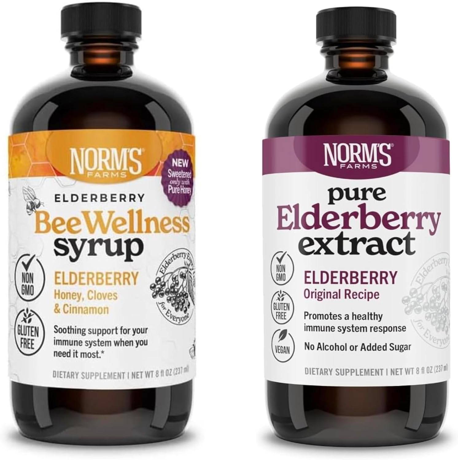 Elderberry Extract & BeeWellness Syrup Bundle for Immune Support
