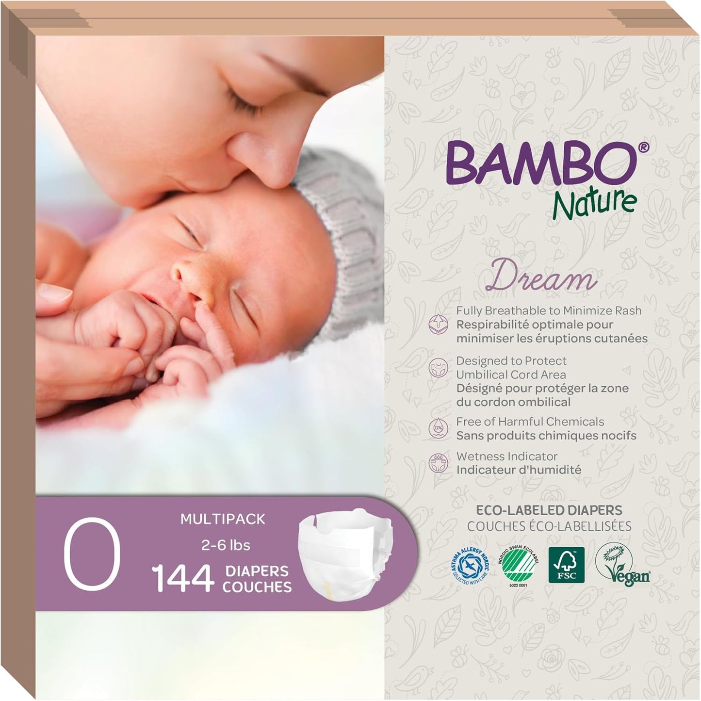 Bambo Nature Hypoallergenic Dream Baby Diapers for Preterm Babies