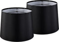 GOSO Black Drum Lampshades Set of 2 Medium 13in - Modern Warm Glow