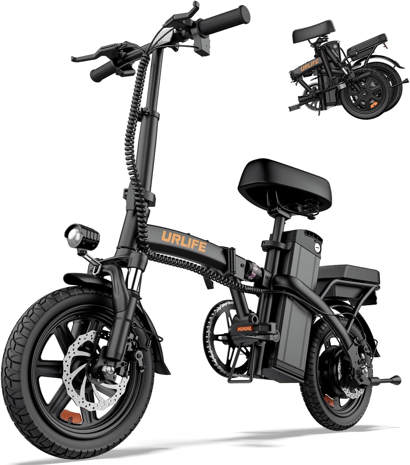 URLIFE Electric Bike for Adults: 14 Folding E-Bike with 500W Motor