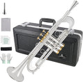ROWELL Bb Trumpet Professional Trumpet for Students - Silver