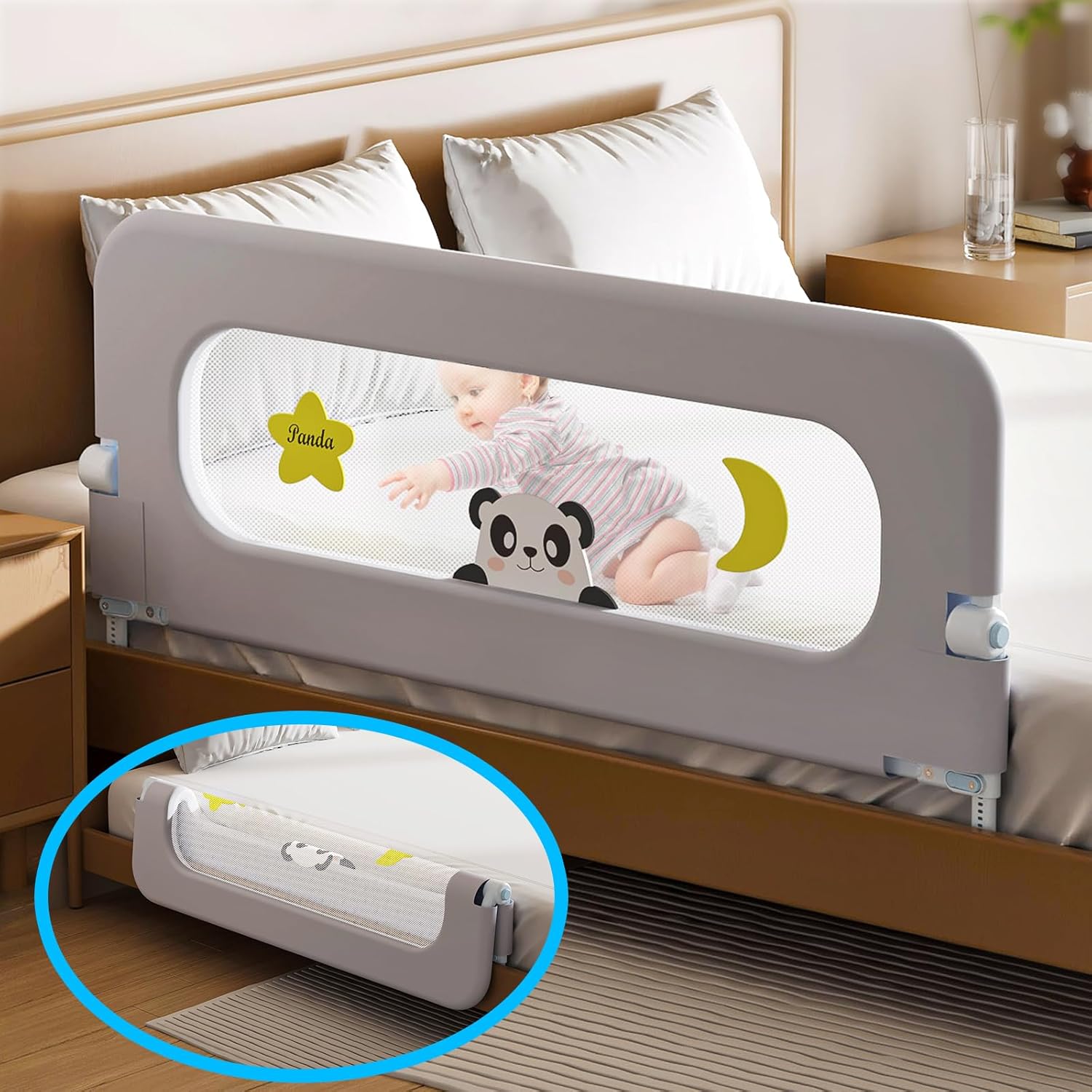 Baby Bed Guard Rail for Toddler - Adjustable and Safe Design