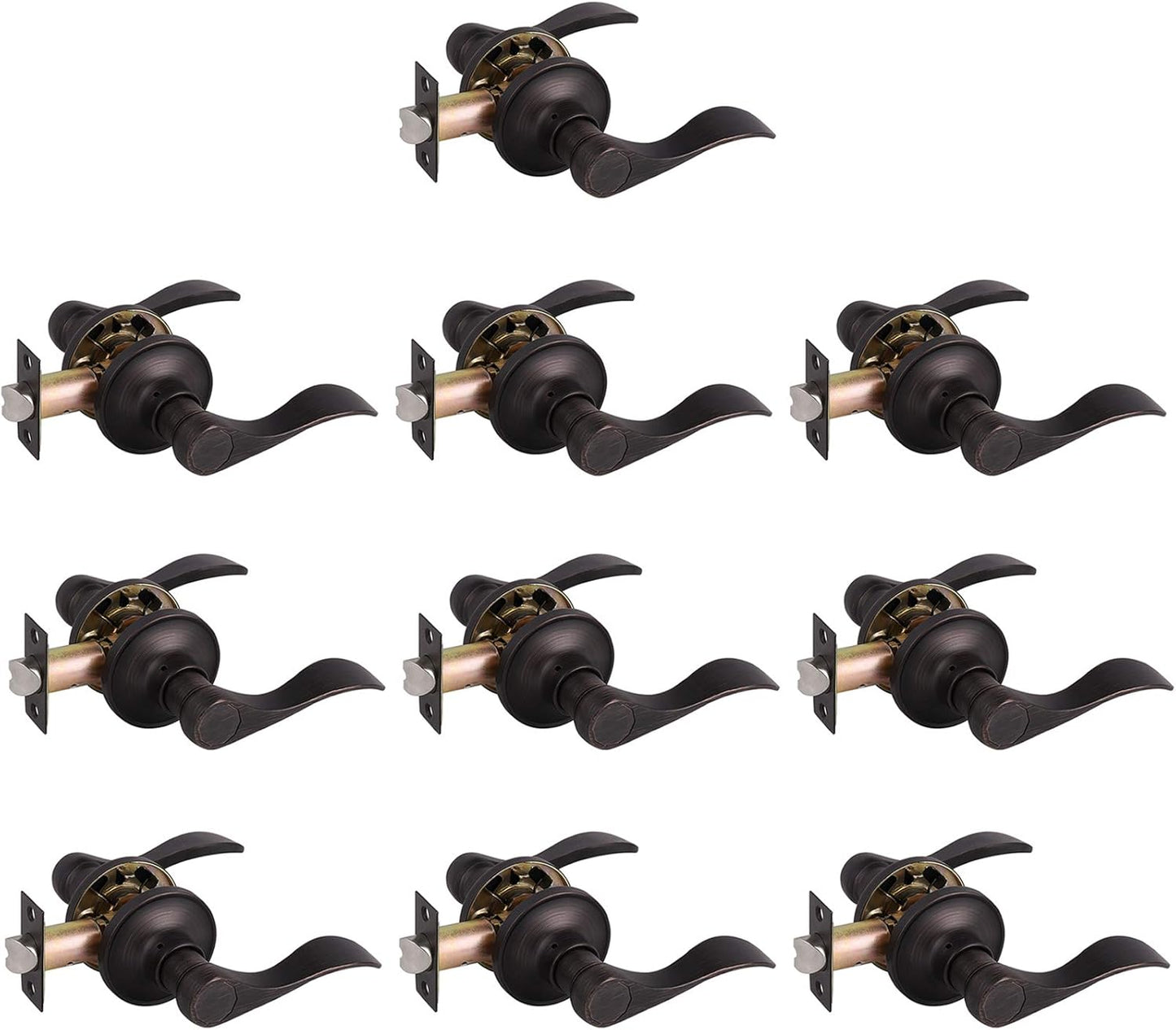 Gobrico Pack of 10 Wave-Style Passage Lever Lockset for Doors
