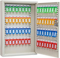Key Box Wall Mount 64 Position Metal Key Cabinet - Cream