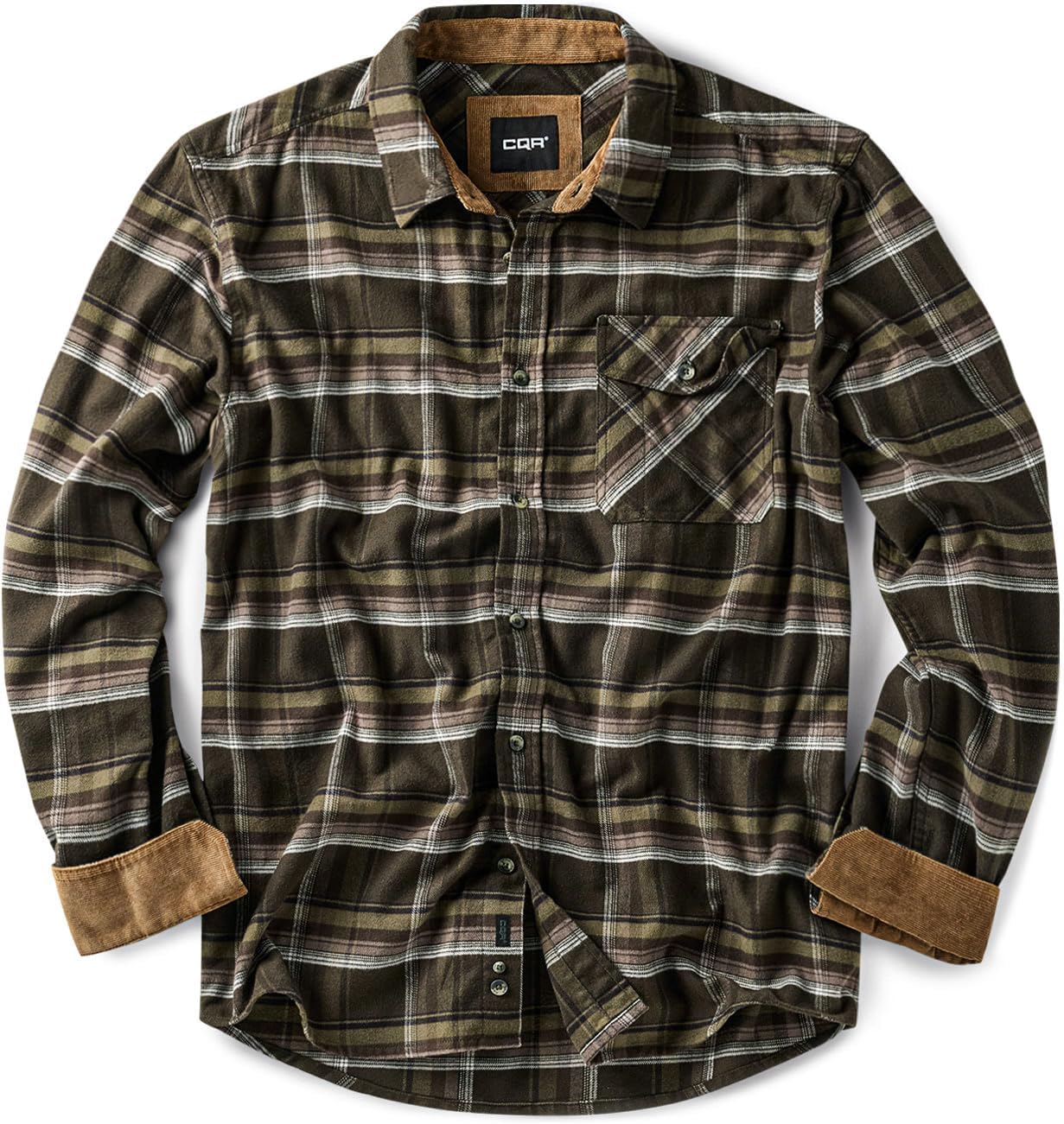 CQR Men's 100% Cotton Flannel Shirts for Comfort and Style