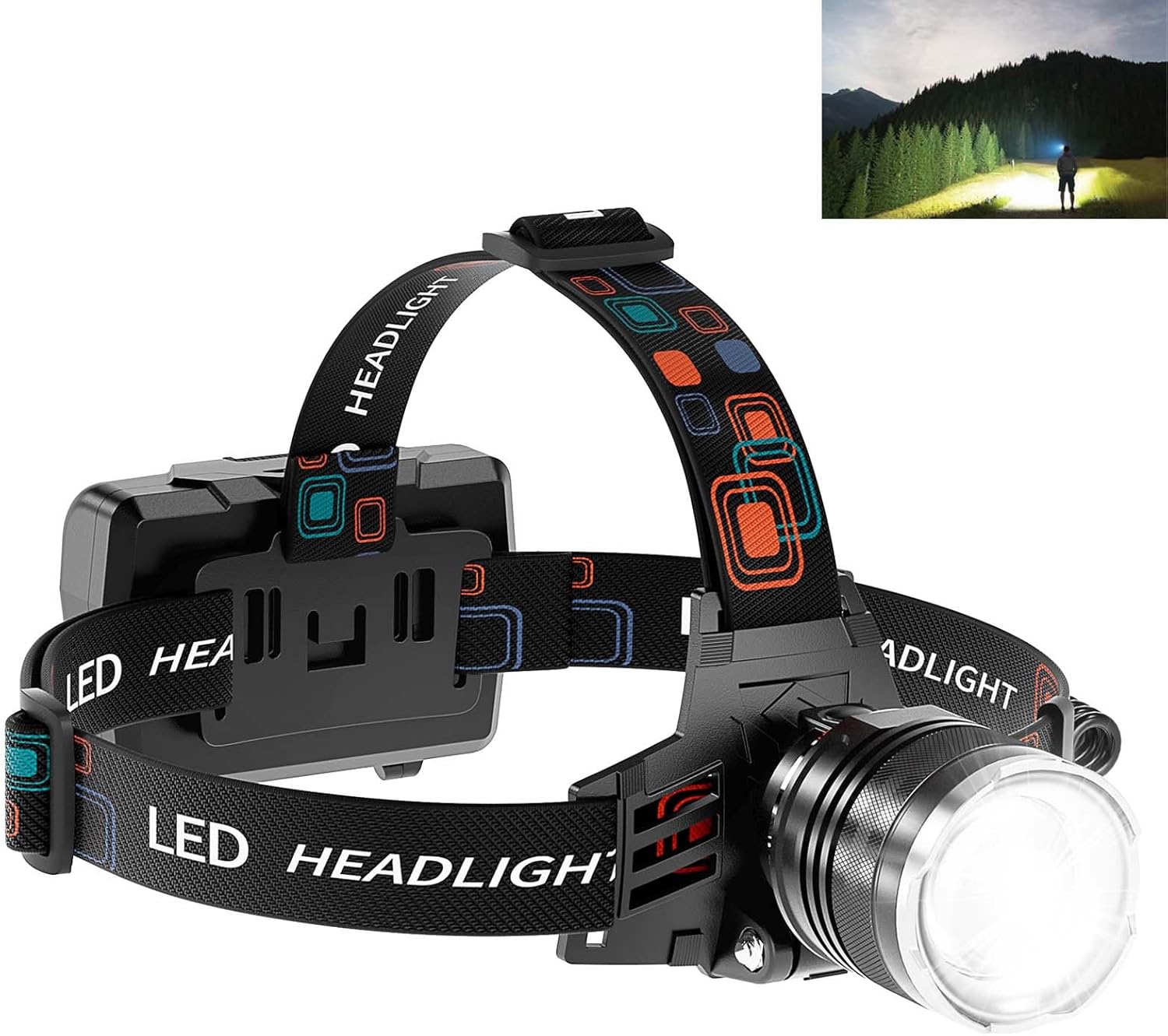 Rechargeable Headlamp Super Bright with 5 Modes for Outdoor Use