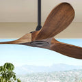 Haipeel 52 in Outdoor Ceiling Fan No Light - Quiet, Solid Wood Blades