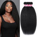 Kinky Straight 4 Bundles Human Hair Weave - Natural Black