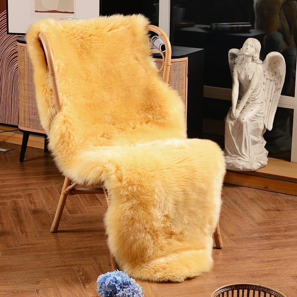 Genuine Sheepskin Area Rug for Living Room and Bedroom Decor
