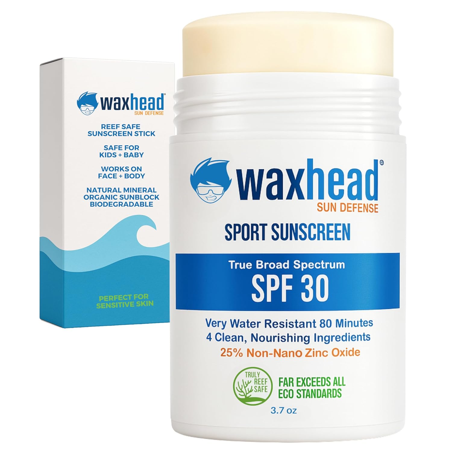 Waxhead Zinc Oxide Sunscreen Stick SPF 30 for Face & Body