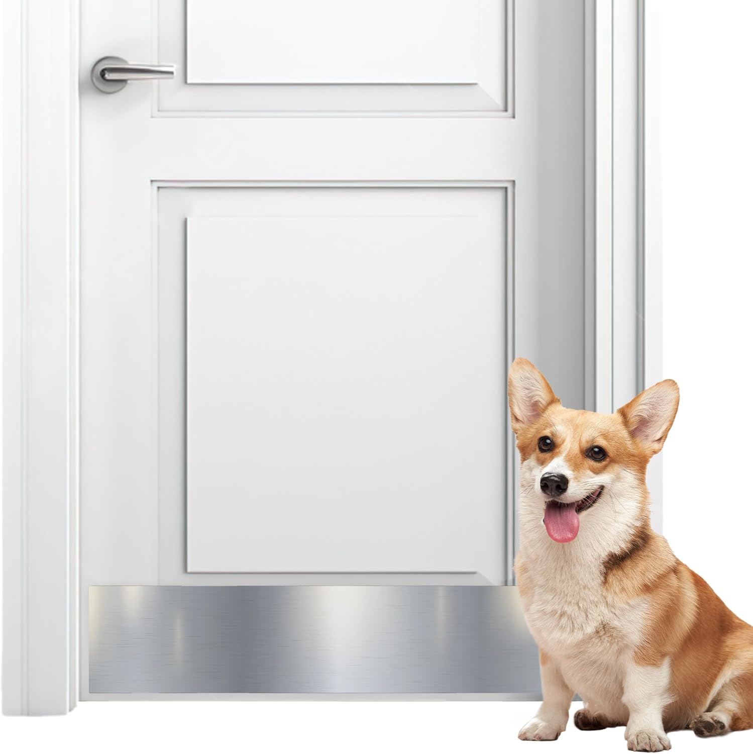 Panther Armor 8x34 Inch Silver Door Kick Plate for Protection