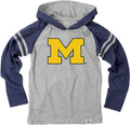 Youth Boys Striped College Hoodie Tee - Lightweight Pullover