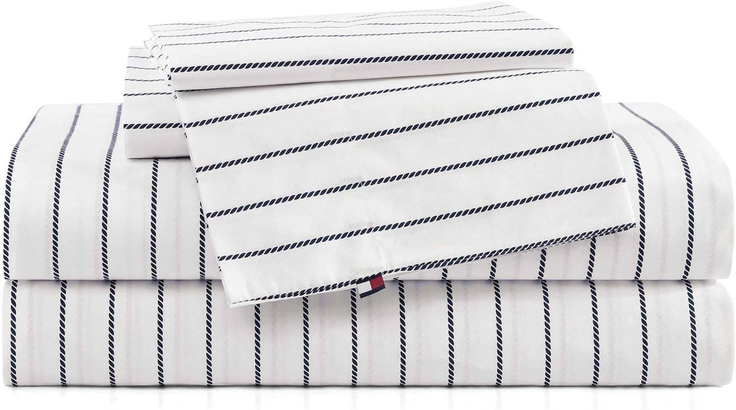 Tommy Hilfiger Full Bed Sheets Crisp Cotton Percale Bedding Set