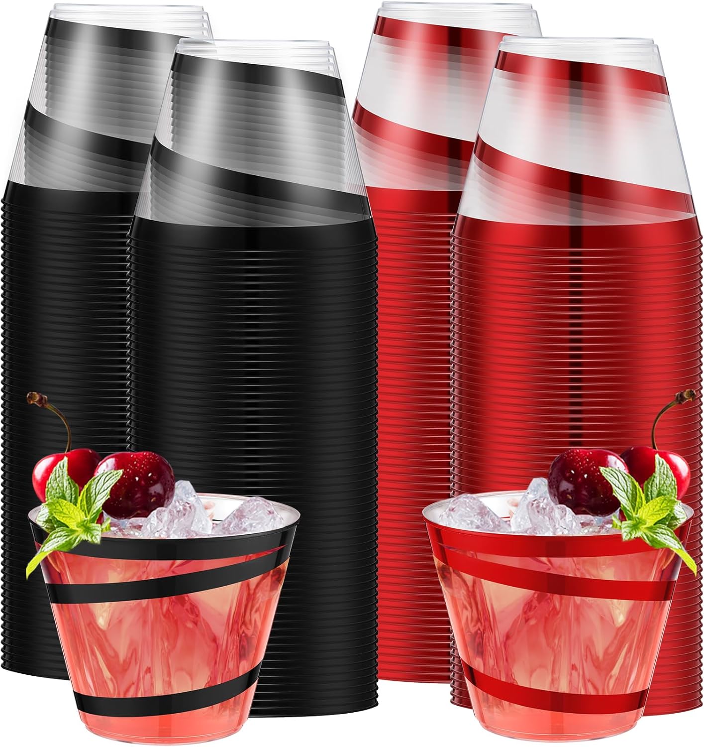 Elegant 9 oz Rimmed Swirl Plastic Cups for Parties and Events