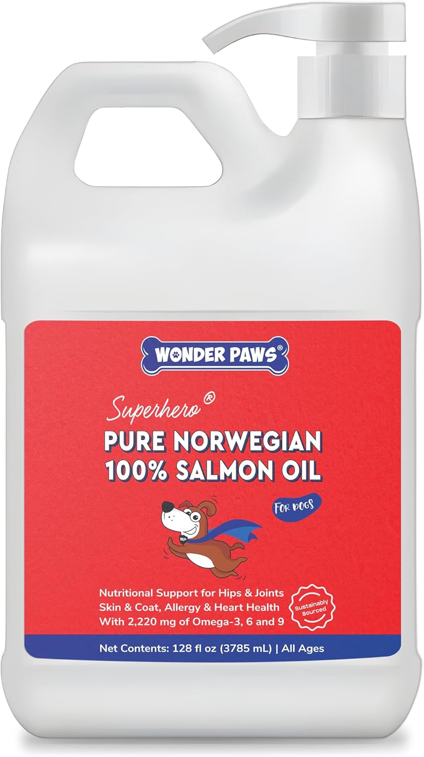 Premium Salmon Oil for Dogs - Pure Norwegian Omega 3 Fish Oil