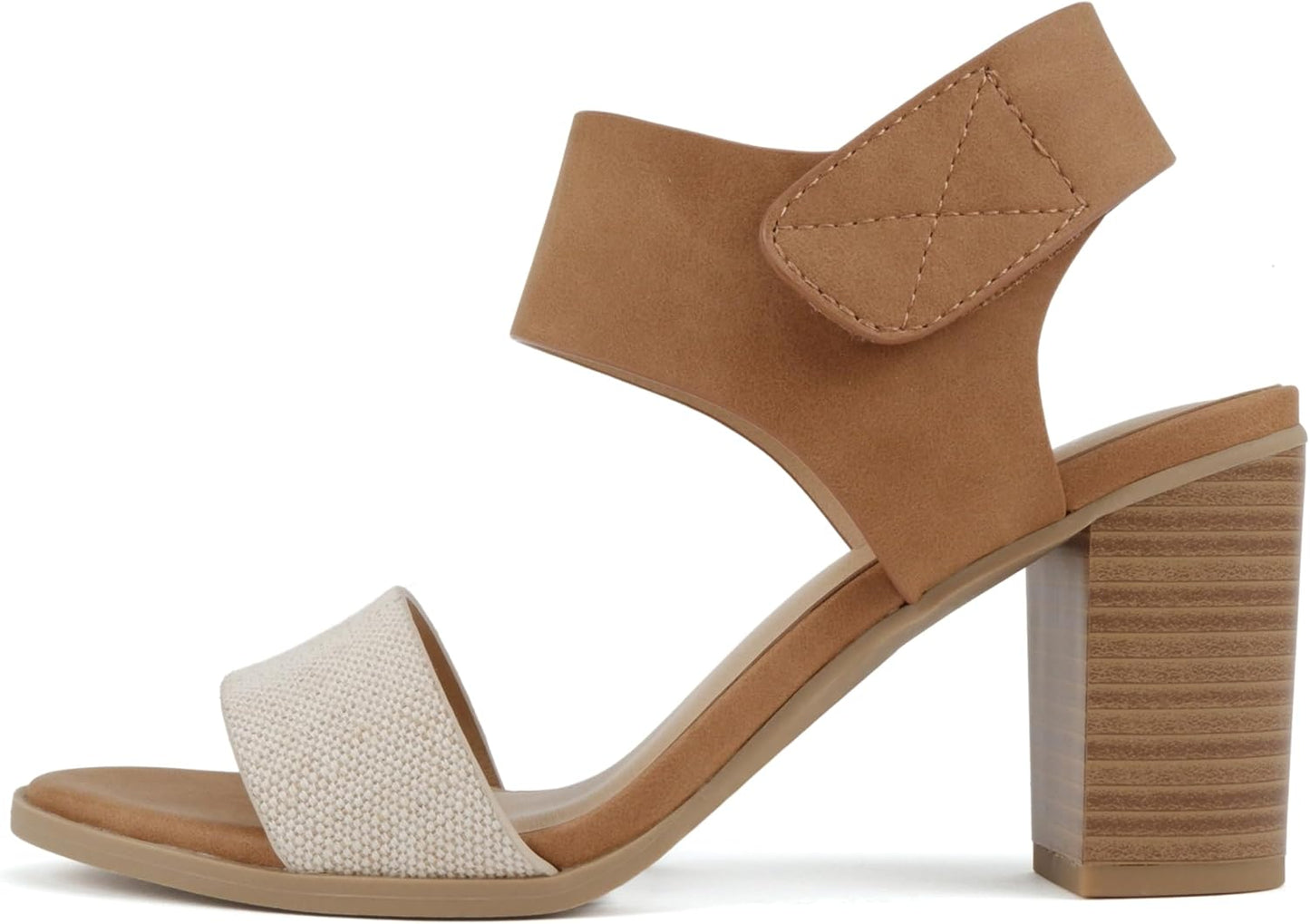Soda Wait-A Women Open Round Toe Chunky Heel Dress Sandals