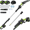 2-IN-1 Cordless Pole Saw 8 in & 6 in - Telescopic, Brushless Power