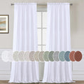 Linen Curtains 52 in W x 96 in L Set of 2 White - Light Filtering