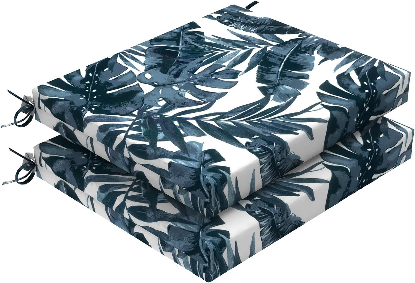 Set of 2 Outdoor Square Chair Cushions for Patio Comfort