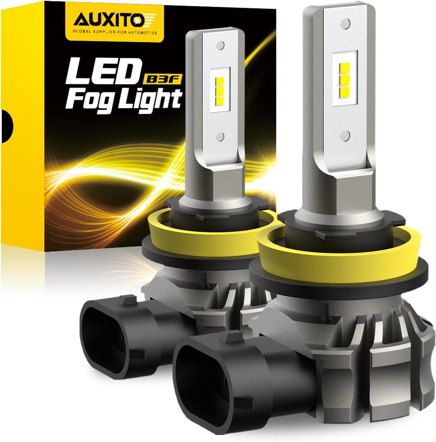 AUXITO H11 LED Fog Light Bulbs - 300% Brighter, 6000 Lumens
