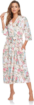 Women's Soft Long Robe Full Length Kimono Sleepwear - Comfy Everyday