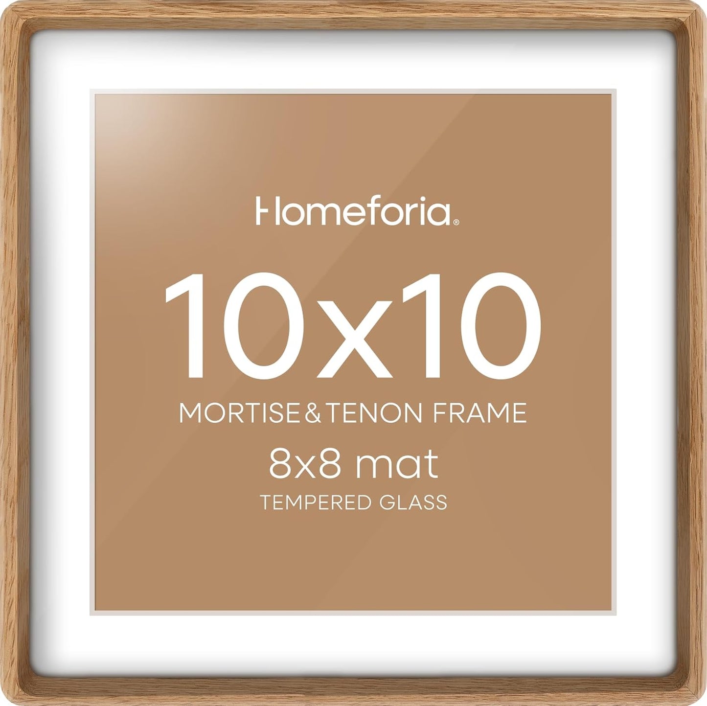 Homeforia 10x10 Picture Frame Light Wood for Wall or Tabletop