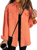 Oversized Denim Jacket for Women - Casual Distressed Jean Jacket you