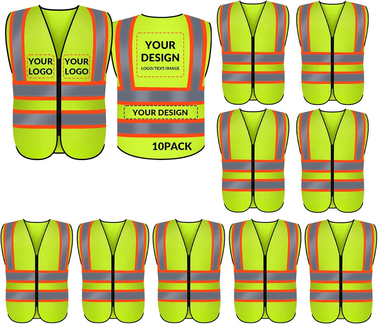 Custom Safety Vest with Logo Visibility for Work and Events