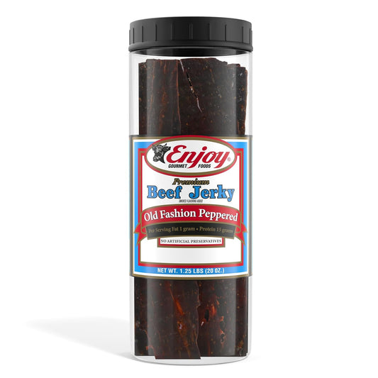 Enjoy Old Fashion Peppered Beef Jerky - High Protein Snack