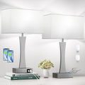 Bedside Lamps for Night Stands - 3-Way Dimmable Touch Lamps with USB