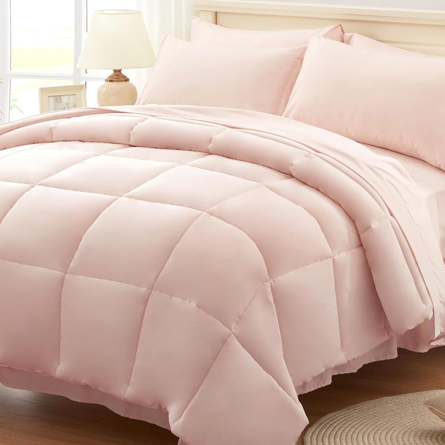 Anluoer Queen Comforter Set 7 Piece for Cozy All Season Use