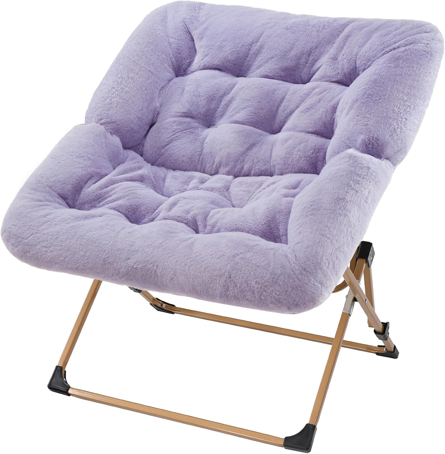 OAKHAM Comfy Chair for Adults - Soft Faux Fur Folding Lounge