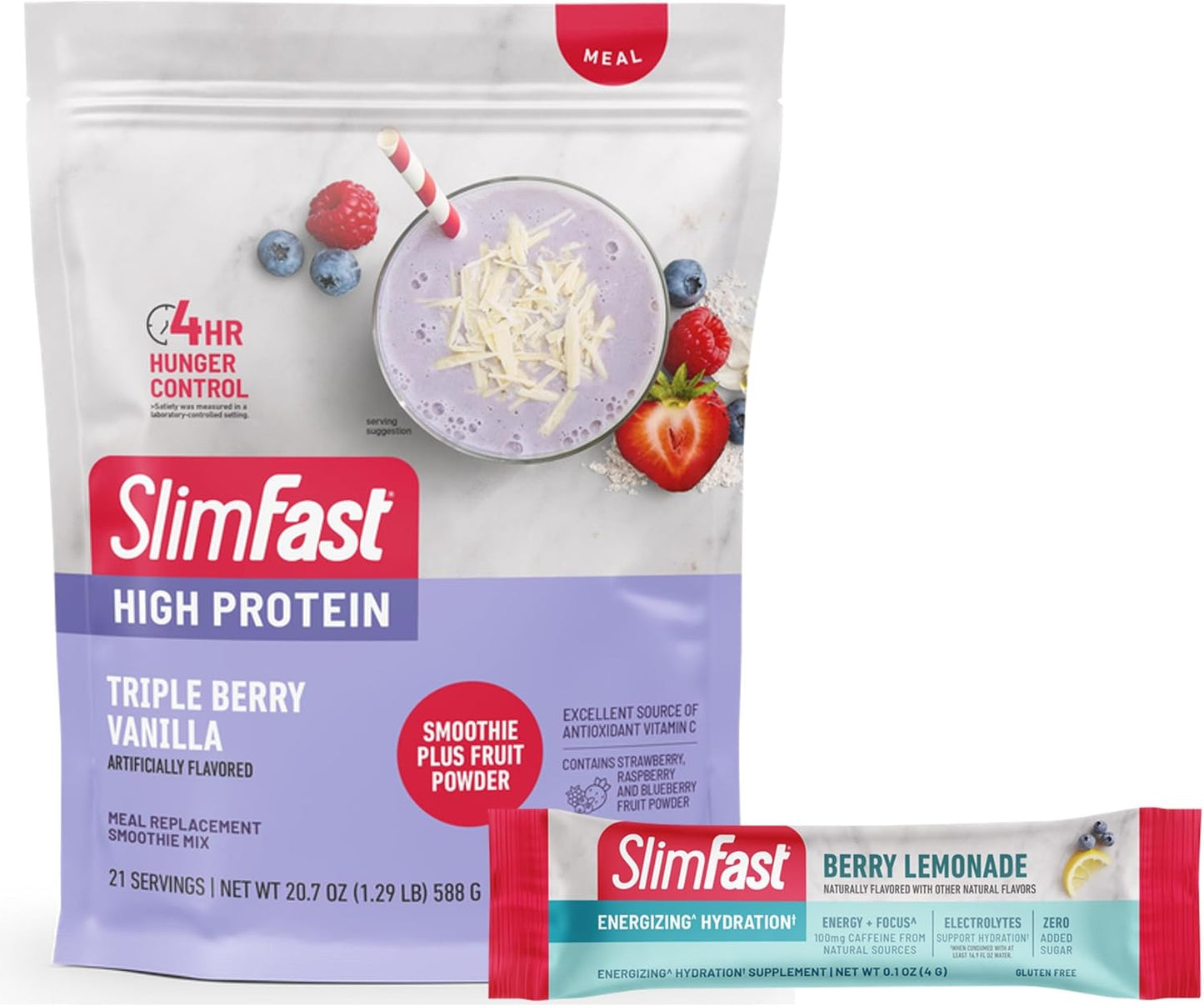 SlimFast High Protein Fruit Powder for Energizing Hydration