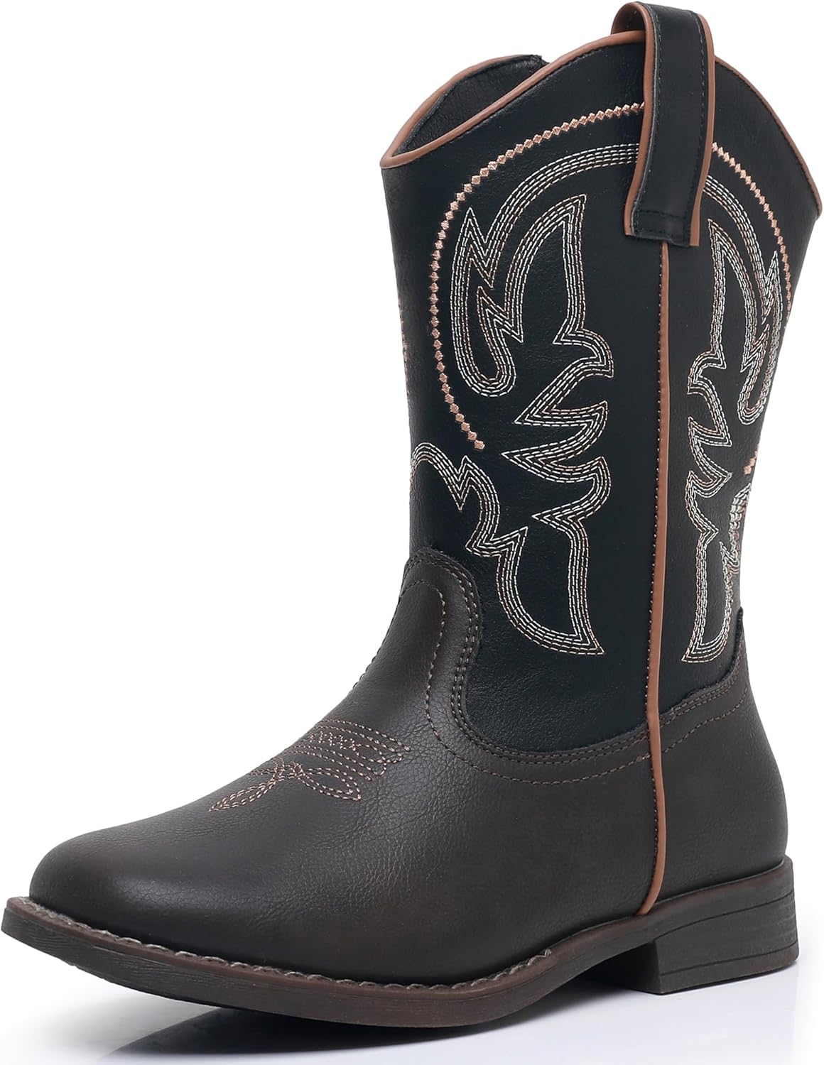 Blikcon Kids Cowboy Boots for Boys & Girls with Side Zipper