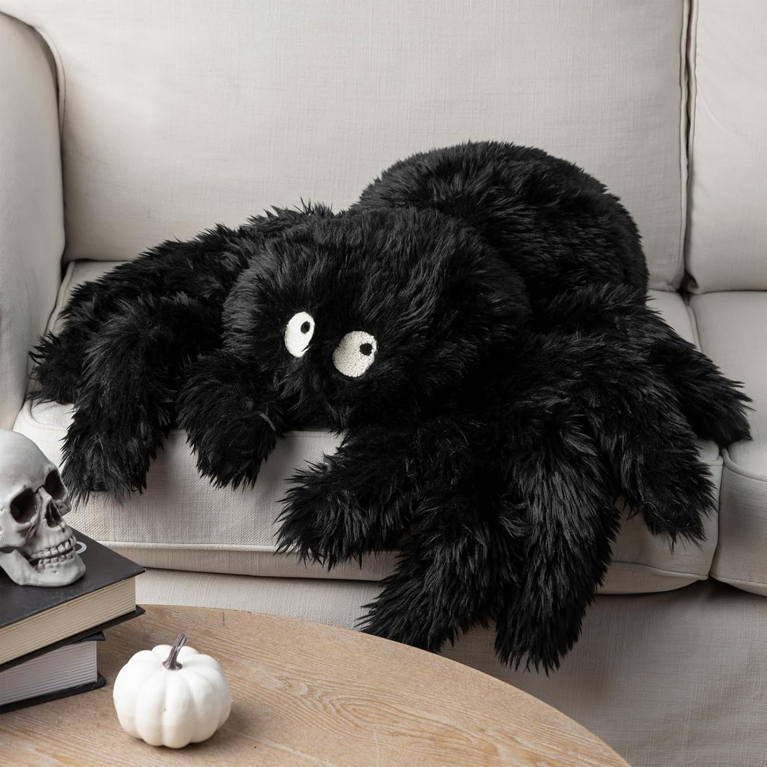 Phantoscope Halloween Spider Shaped Throw Pillow for Festive Decor