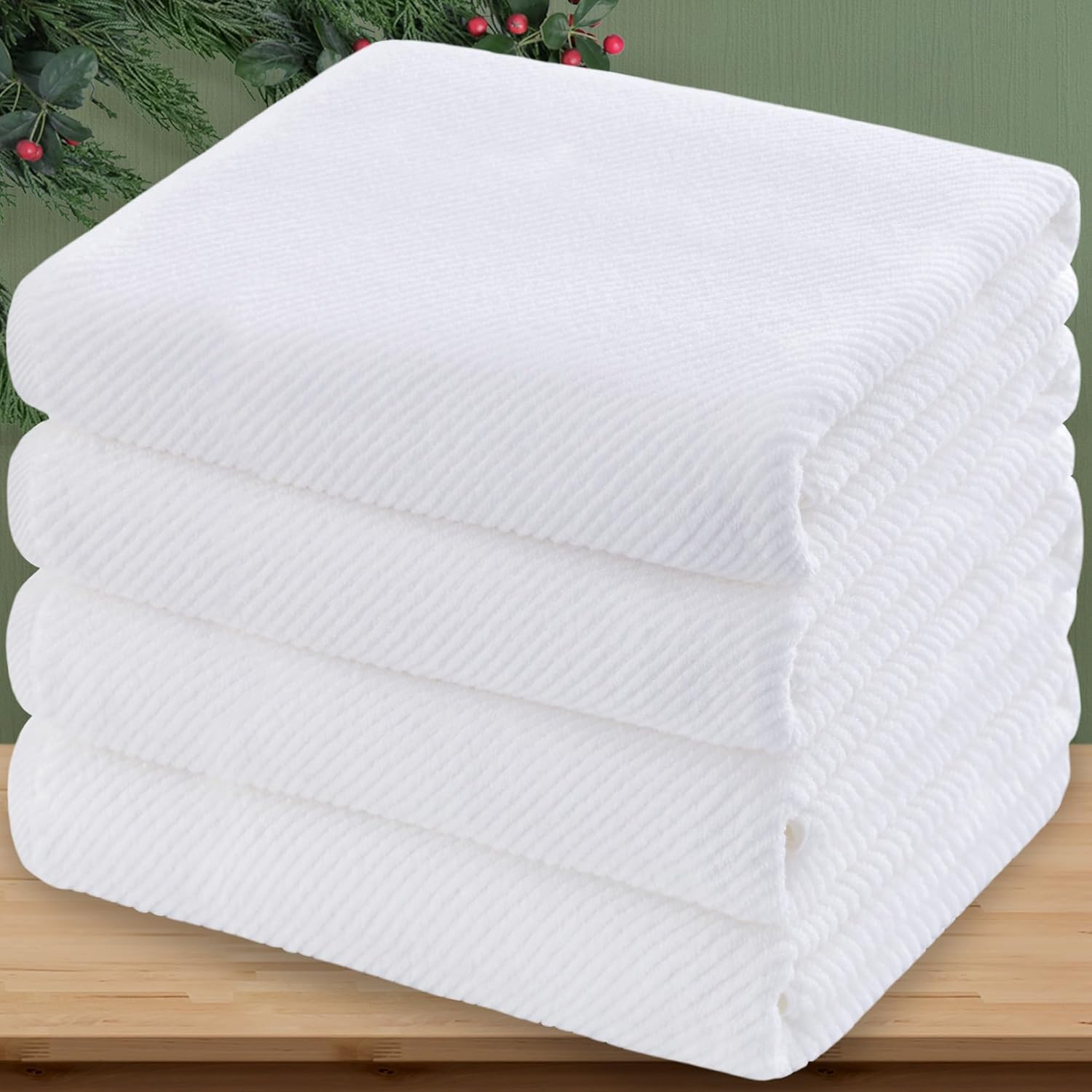 Luxury Bath Towels Set of 4 - Soft, Quick Dry, 100% Cotton