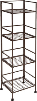 4-Tier Iron Towel Shelf Tower - Compact Bathroom Storage