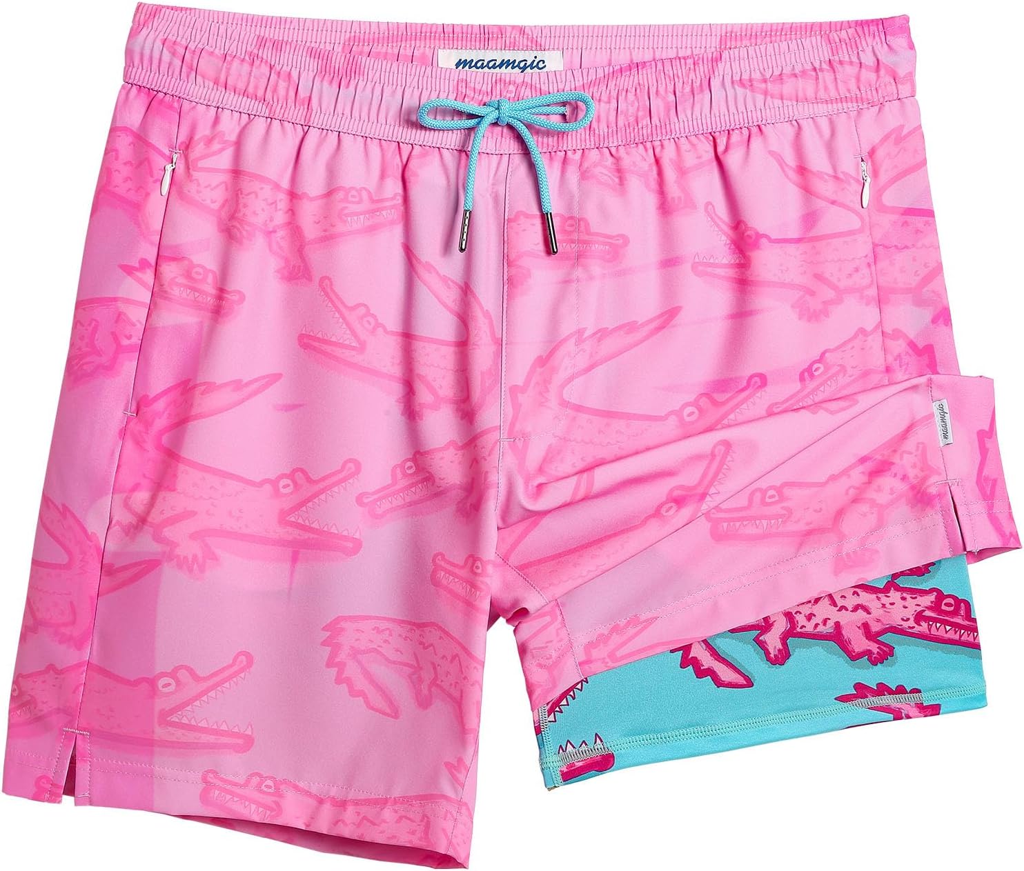 maamgic 7 Inch Mens Swim Trunks with Compression Liner