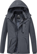 ELLSWOS Men's Waterproof Ski Jacket - Warm Hooded Snow Coat