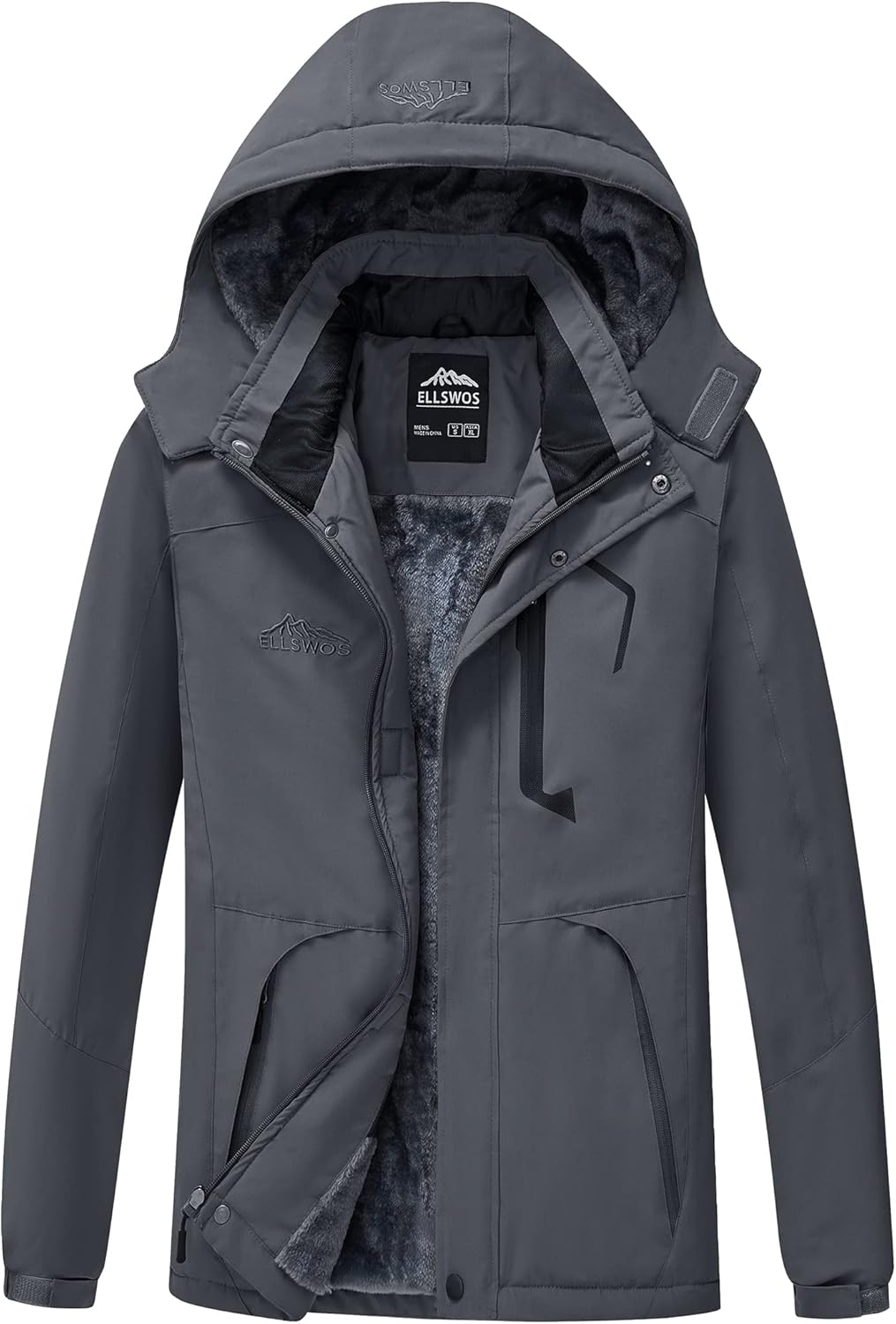 Waterproof Ski Jacket for Men - Warm Hooded Winter Coat