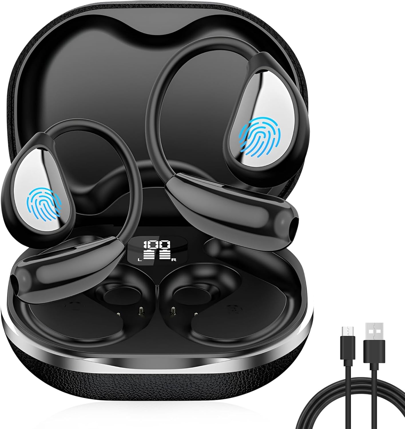AI Translator Earbuds: 3-in-1 Real-Time Translation (Black)