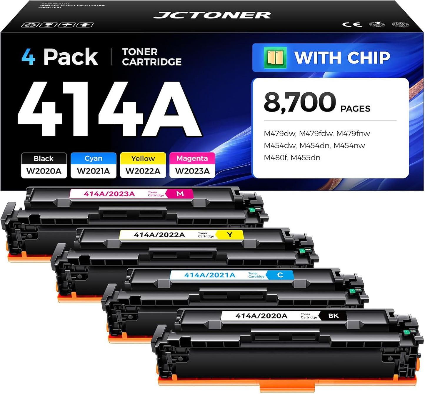 414A Toner Cartridge Set 4-Pack for HP Color Laserjet Printers