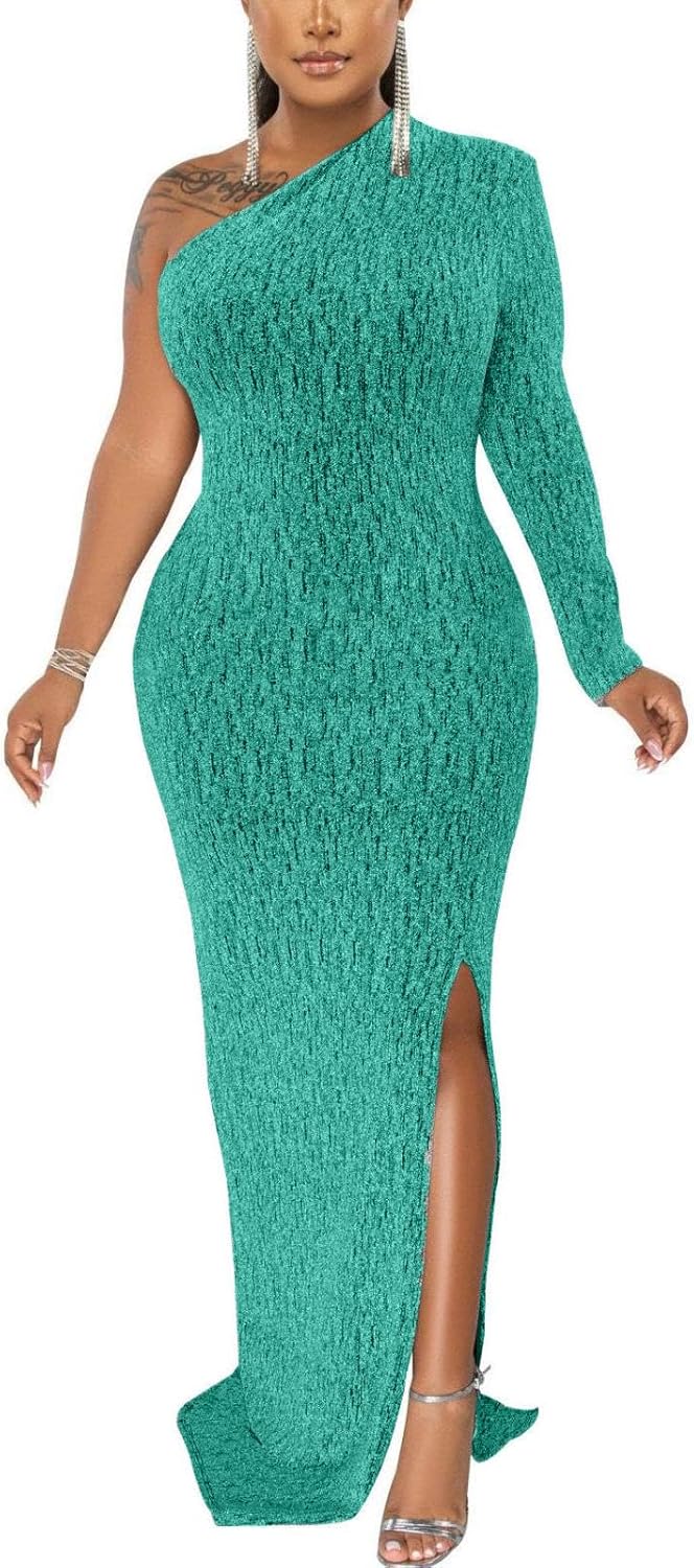 Elegant One Shoulder Maxi Dresses for Formal Evening Events