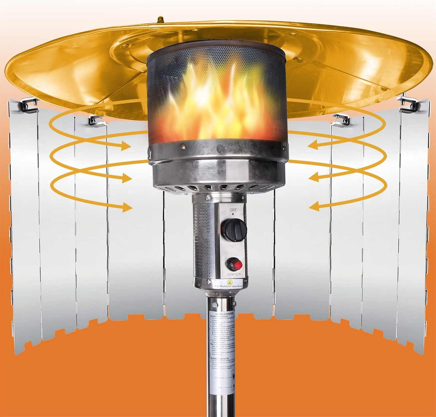 Portable Heat Reflector for Efficient Outdoor Heating